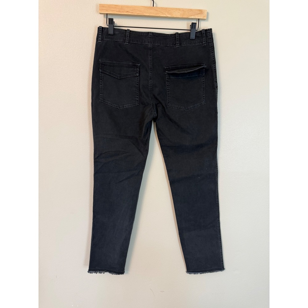 Nili Lotan Jenna Pants Washed Black High Rise Crop Raw Hem Size 2 - Picture 6 of 9